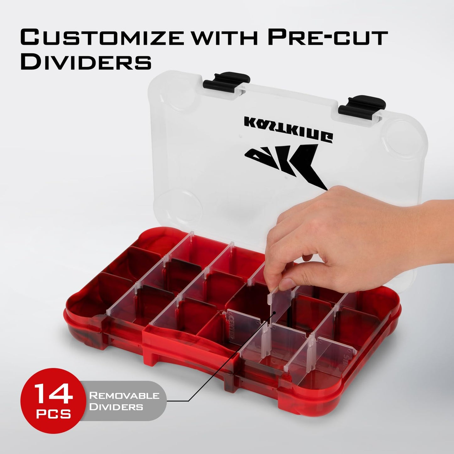 KastKing Bait Vault Camouflage Tackle Box, Plastic Tackle Trays, Fishing Tackle Box Storage Organizer with Removable Dividers, 4 Packs Lure Boxes Terminal Tackle Storage, Rounded Corner