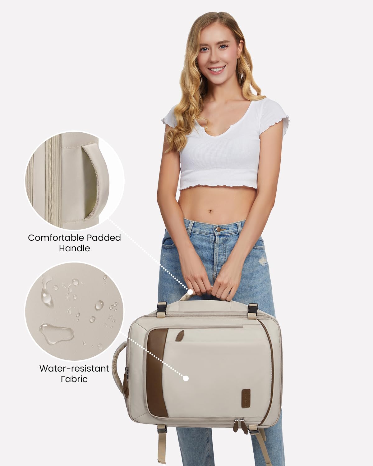 LOVEVOOK Carry on Backpack, 45L Large Travel Backpack for Women Men Airline Approved, Expandable Large Suitcase Backpacks With 4 Packing Cubes, Aer Travel Pack 3, Water Resistant Weekender Bag