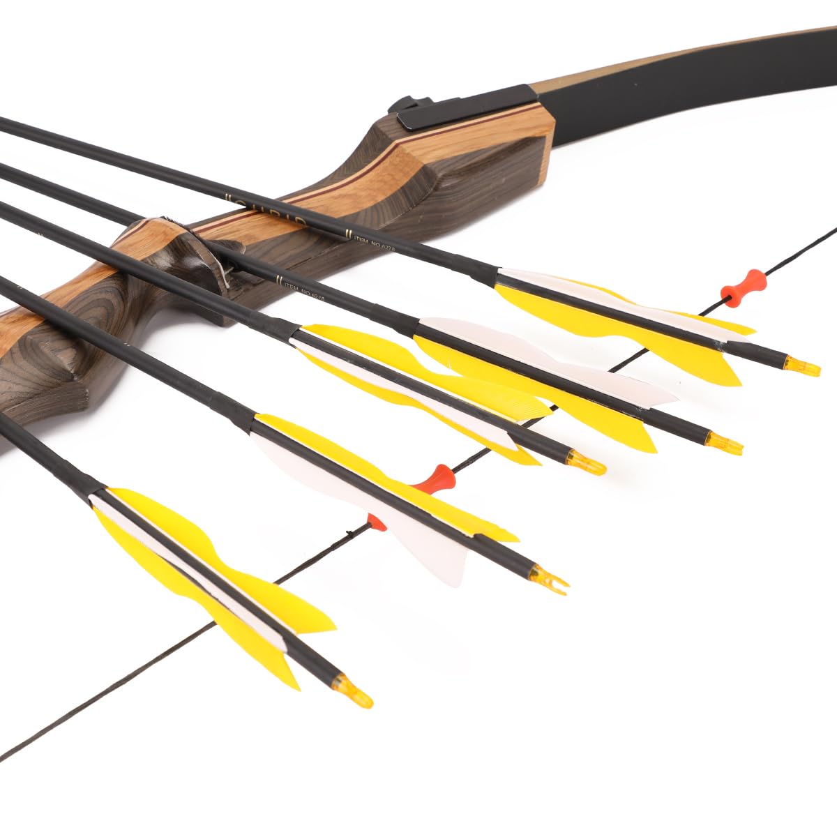 LWANO 31" Carbon Hunting Arrows Archery Target Practice Arrows with 5" Turkey Feathers Spine 500 for Recurve Bow and Compound Bow(Pack of 12) (7.8MM Yellow)