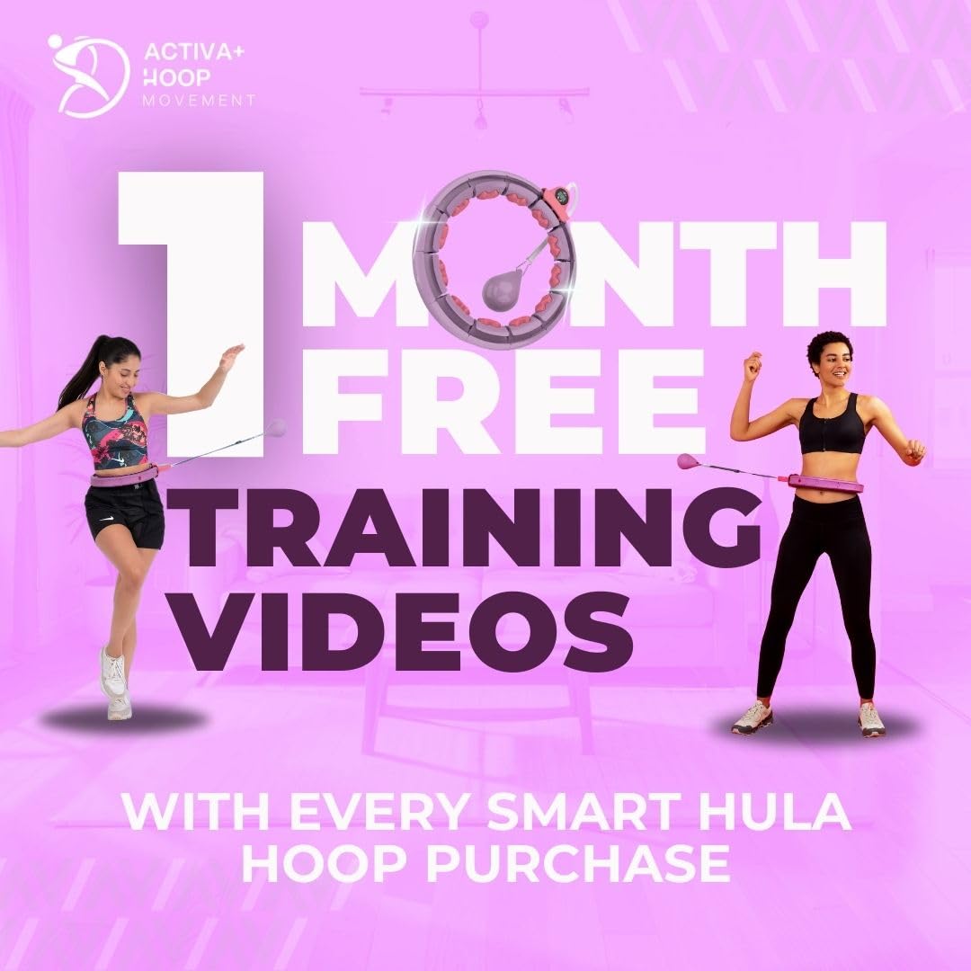 Swiss Activa+ S5.S Silent Weight Loss Hula Hoop with Counter -Waist Size 22-44in - Infinity Hoop- Smart Weighted Hula Hoop- Smart Hula Hoop- Weighted Hula Hoops for Women- Weight Hula Hoop