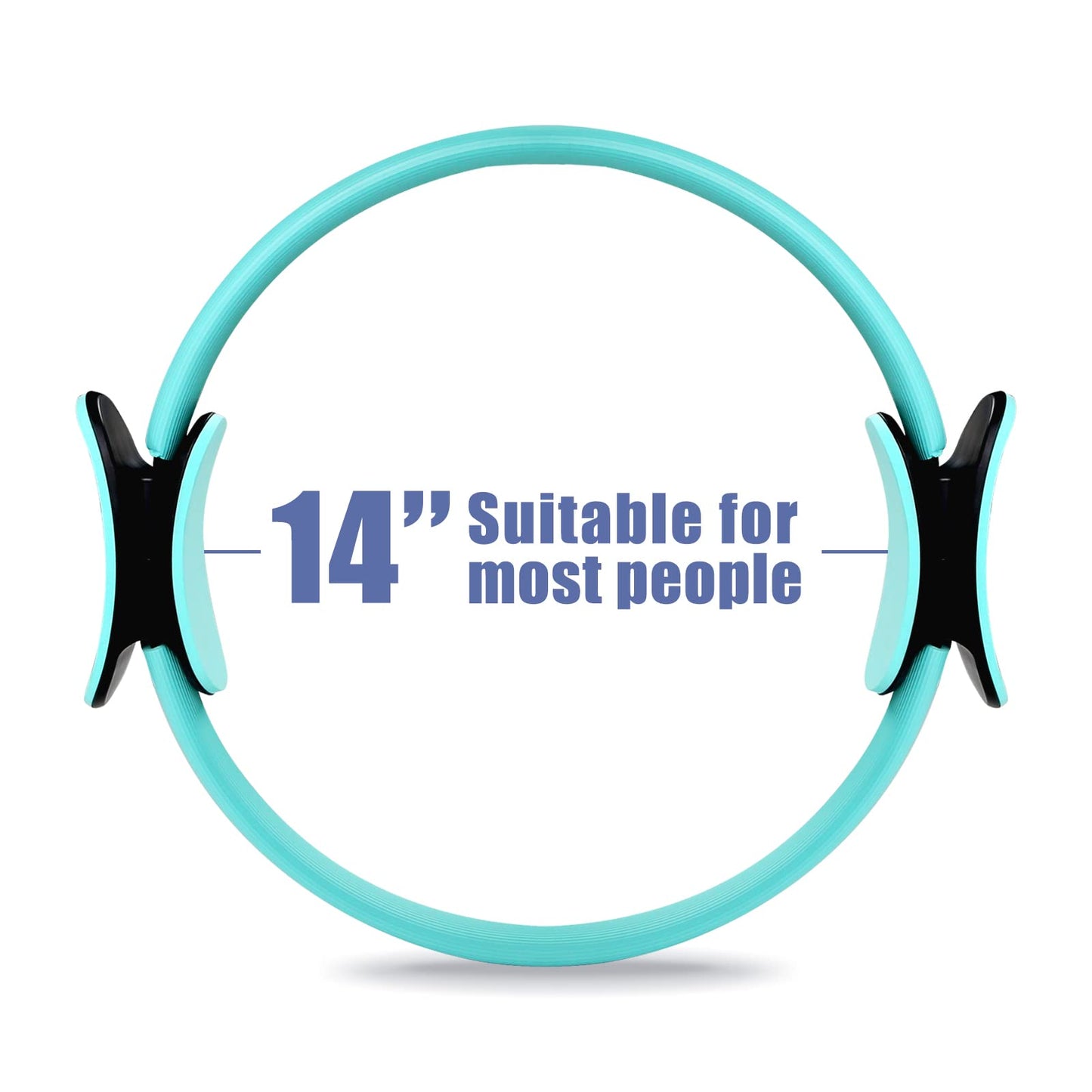 RitFit Pilates Ring Circle- 14 Inch Magic Fitness Circle for Toning Inner & Outer Thighs, Bonus Workout Guide Included (Cyan)