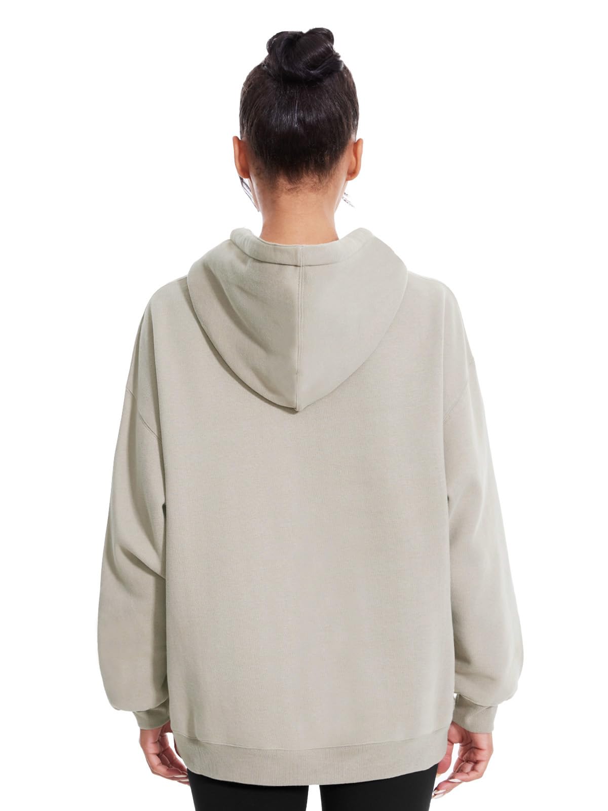 Kniffi Hoodies for Women Warm Fleece Hooded Sweatshirt Casual Winter Pullover Tops Coffee Gray L