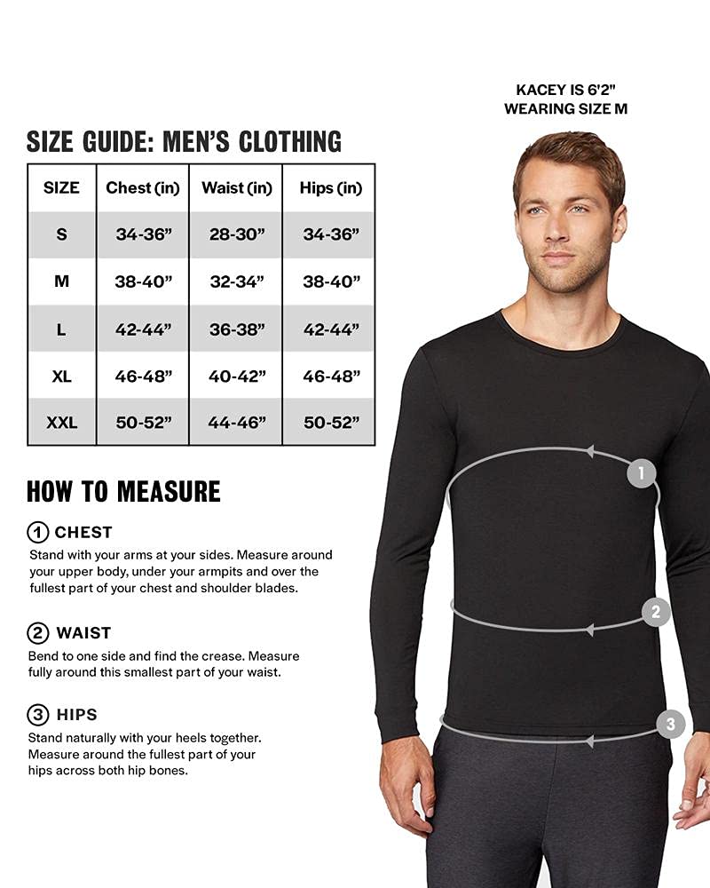 32 Degrees Heat Mens Performance Thermal Lightweight Baselayer Legging Pant, Black, Small