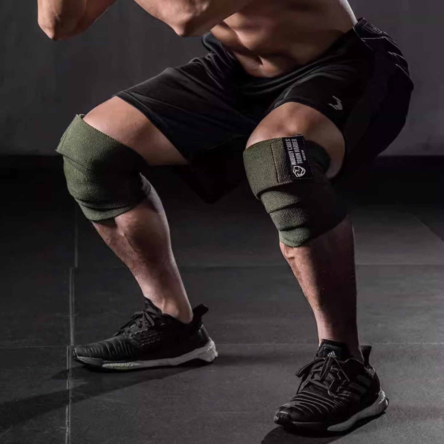 Knee Wraps (1 Pair), Knee Support for Squats, Weightlifting, Powerlifting, Leg Press, and Cross Training - Flexible 72 inch for Men & Women