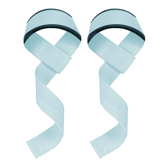 Lifting Straps, Weightlifting Straps, Deadlift Straps with Padded Neoprene for Power Lifting, Bodybuilding, Gym Workout, Strength Training & Fitness Workout - Light Blue