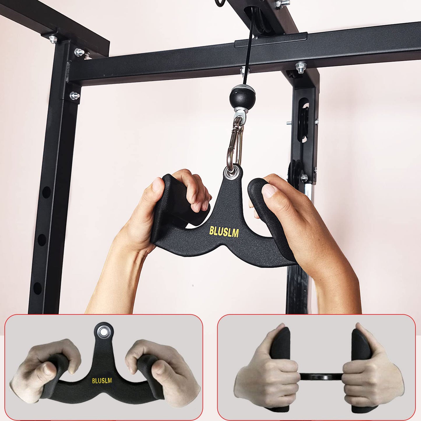 Lat Pull Down Bar for Cable Machine, Lat Pulldown Attachments T Bar V Bar Cable Attachment, Back Tricep Bar Strength Training Handle(BL01)