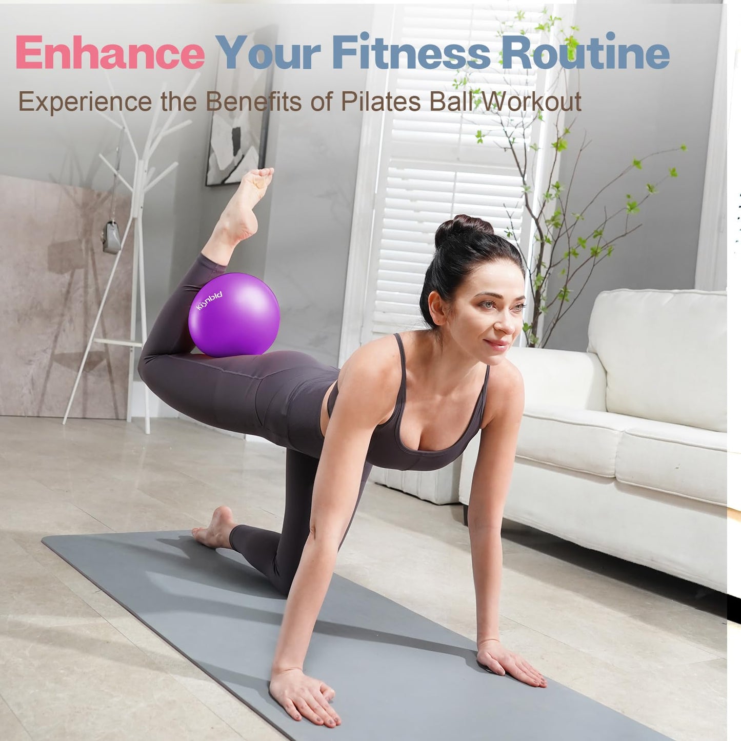 kisnbld Small Exercise Ball, 9 Inch Mini Pilates Ball, Anti Burst and Slip Resistant Mini Yoga Ball for Stability, Fitness, Physical Therapy, Stretching & Core Strength Workout at Home Gym & Office