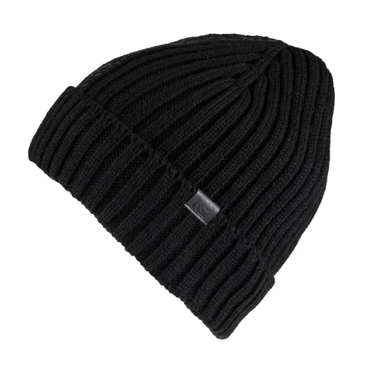 Kenneth Cole REACTION Men's Warm Winter Beanie Hat, Black Ribbed, ONE Size