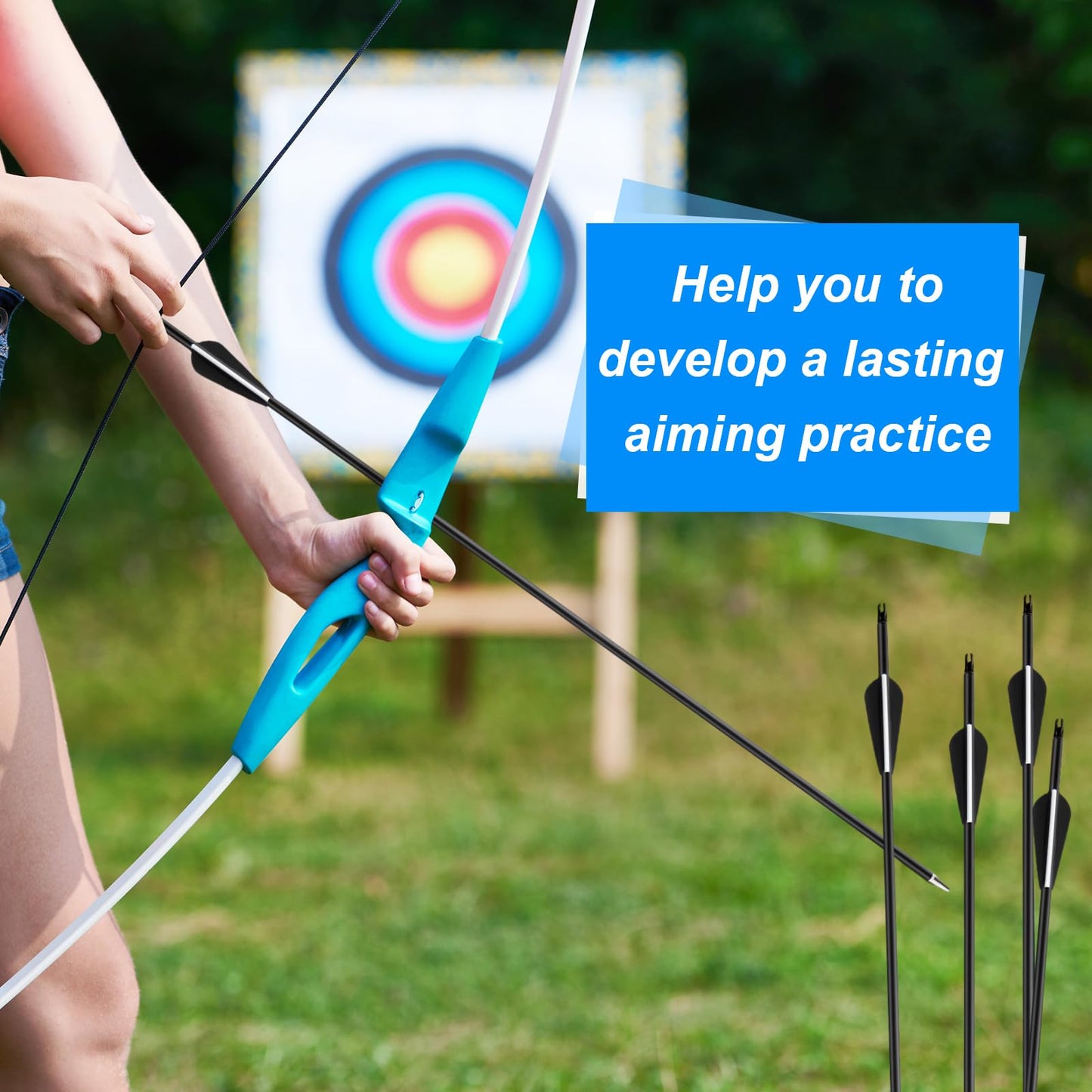 Arrowbash 24 Pcs 31.5 Inch Arrows for Compound Bow Hunting Arrows Carbon Arrows with 3 Inch Plastic Arrow Feathers and Removable Tips 500-600 Spine Archery Target Arrows for Recurve Bow(Black)