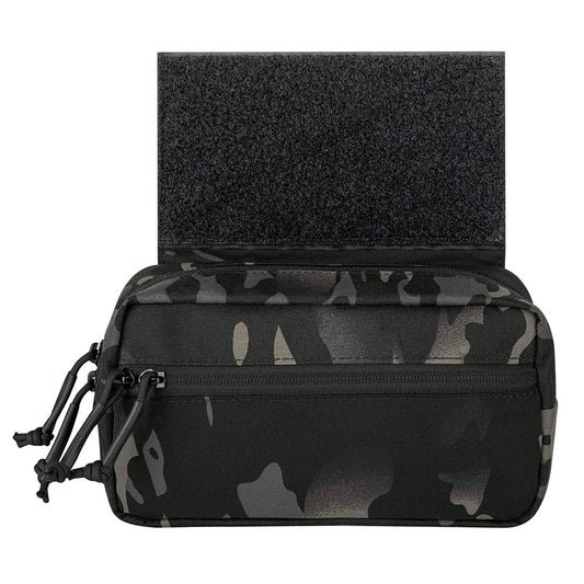 KRYDEX Tactical Drop Pouch Sub Abdominal Carrying Kit Bag Tactical Fanny Pack with Hook and Loop Panel for Tactical Vest Chest Rig (MCBK)