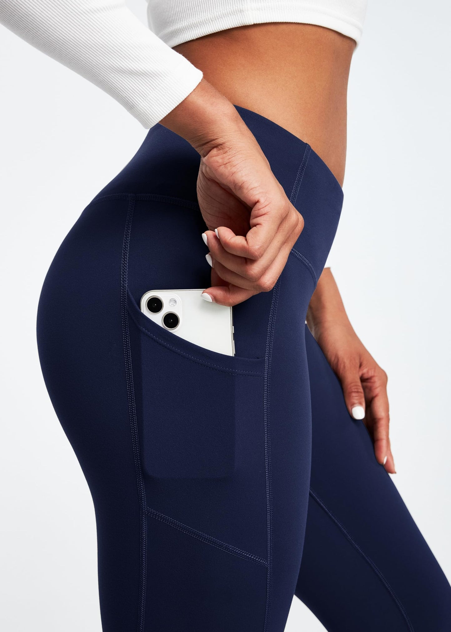 Heathyoga Fleece Lined Leggings with Pockets for Women Thermal Leggings Warm Leggings Women Winter High Waisted Yoga Pants Blue