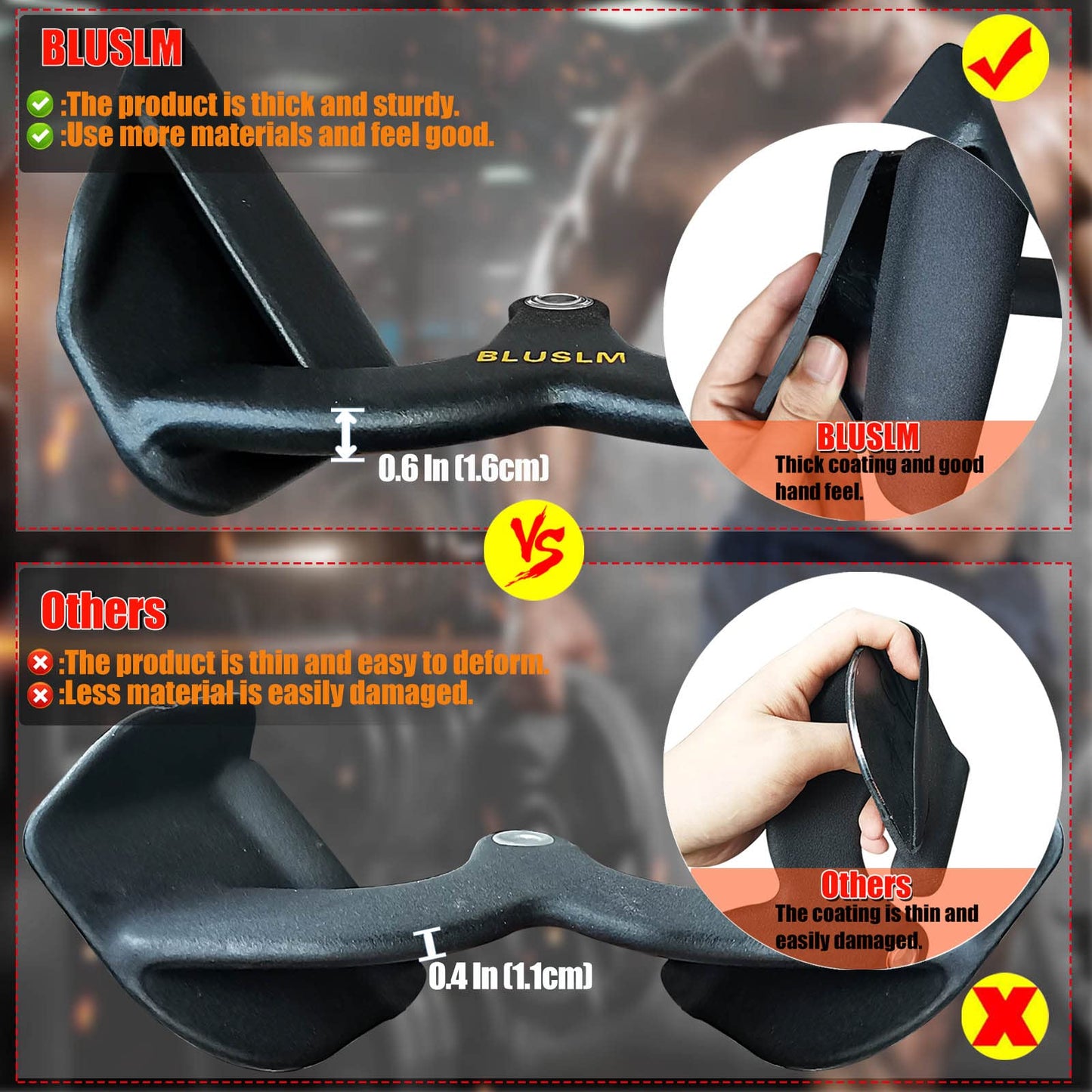 Lat Pull Down Bar for Cable Machine, Lat Pulldown Attachments T Bar V Bar Cable Attachment, Back Tricep Bar Strength Training Handle(BL01)