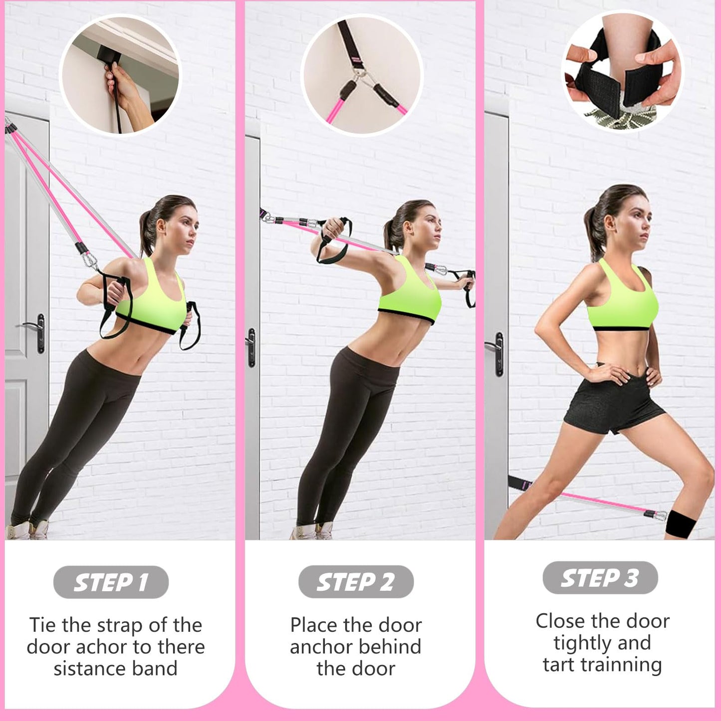 Pilates Bar Kit with Resistance Bands, Upgraded Multifunctional Screw Yoga Pilates Bar with Metal Adjustment Buckle, Portable Home Gym Pilates Bar for Women Full Body Workout Equipment Pink…