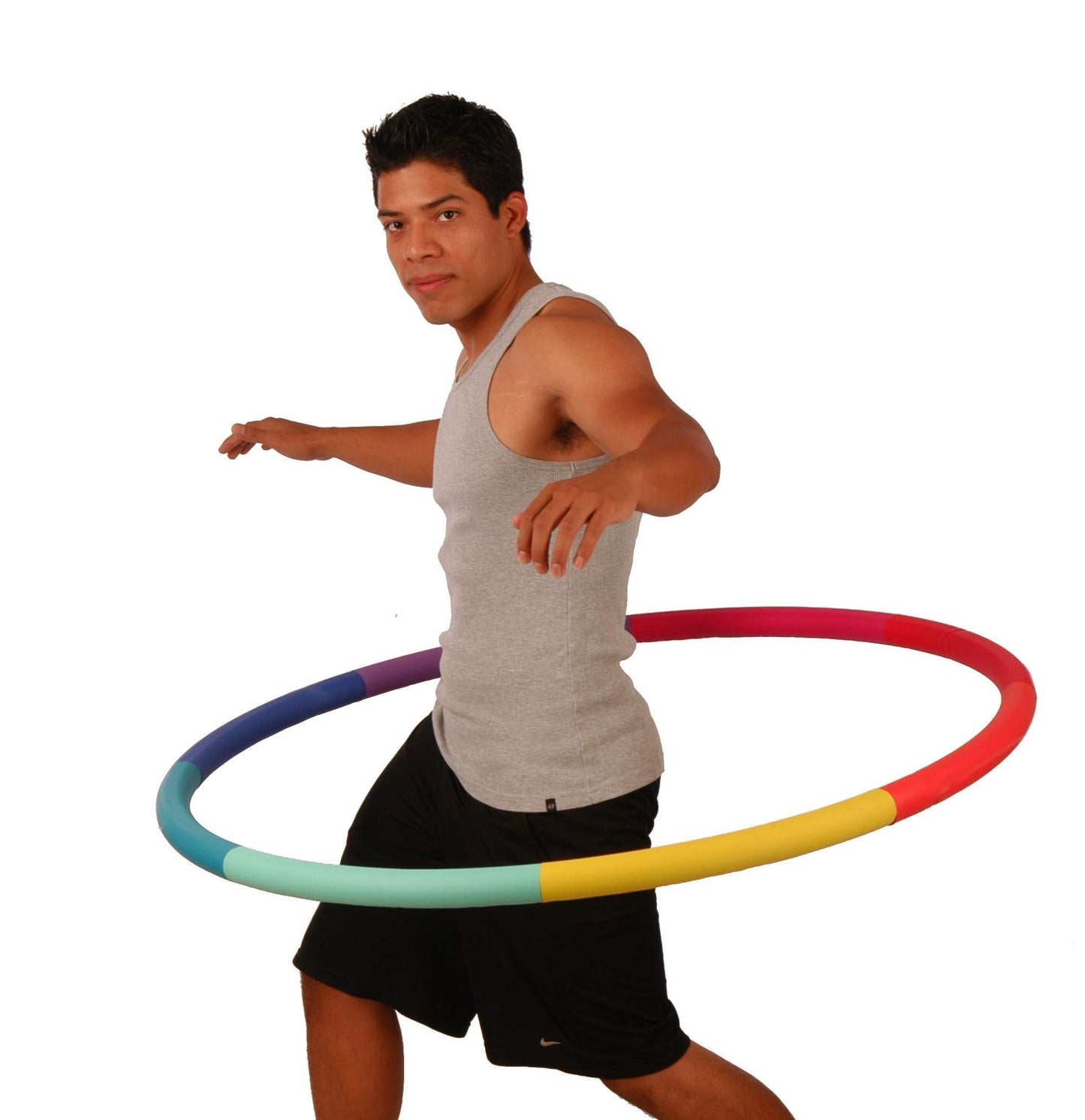 Weighted Hula Hoop, Trim Hoop 4B - 4 lb Large, Weight Loss Fitness Sports Hoop with No Wavy Ridges (Rainbow Colors)