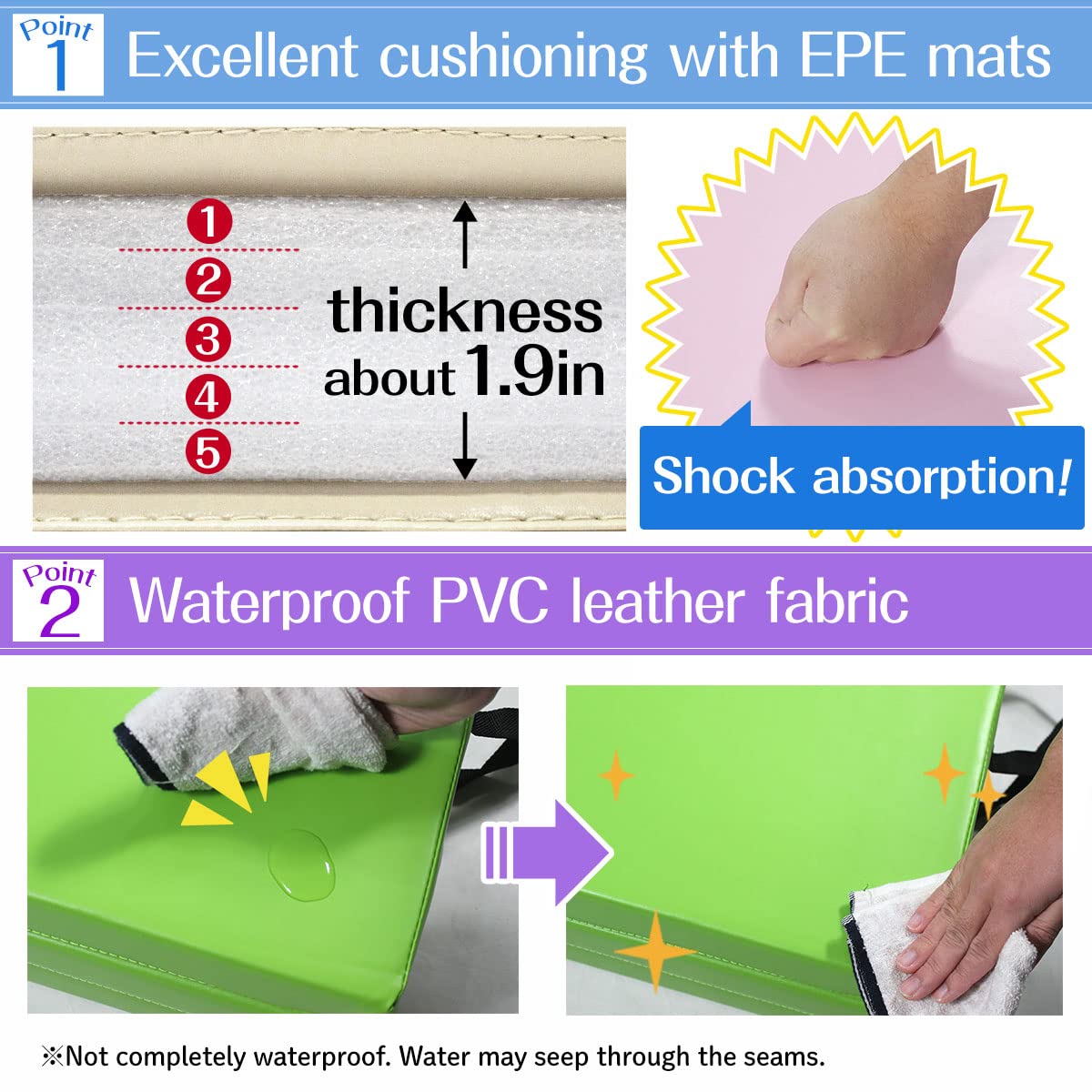 KaRaDaStyle Gymnastics Mat Folding Stretch Mats 71"x39"x2" Exercise Muscle Training Children Play Horizontal Bar Mat Yoga Sports Soundproof Home Use (Greige/4-fold)