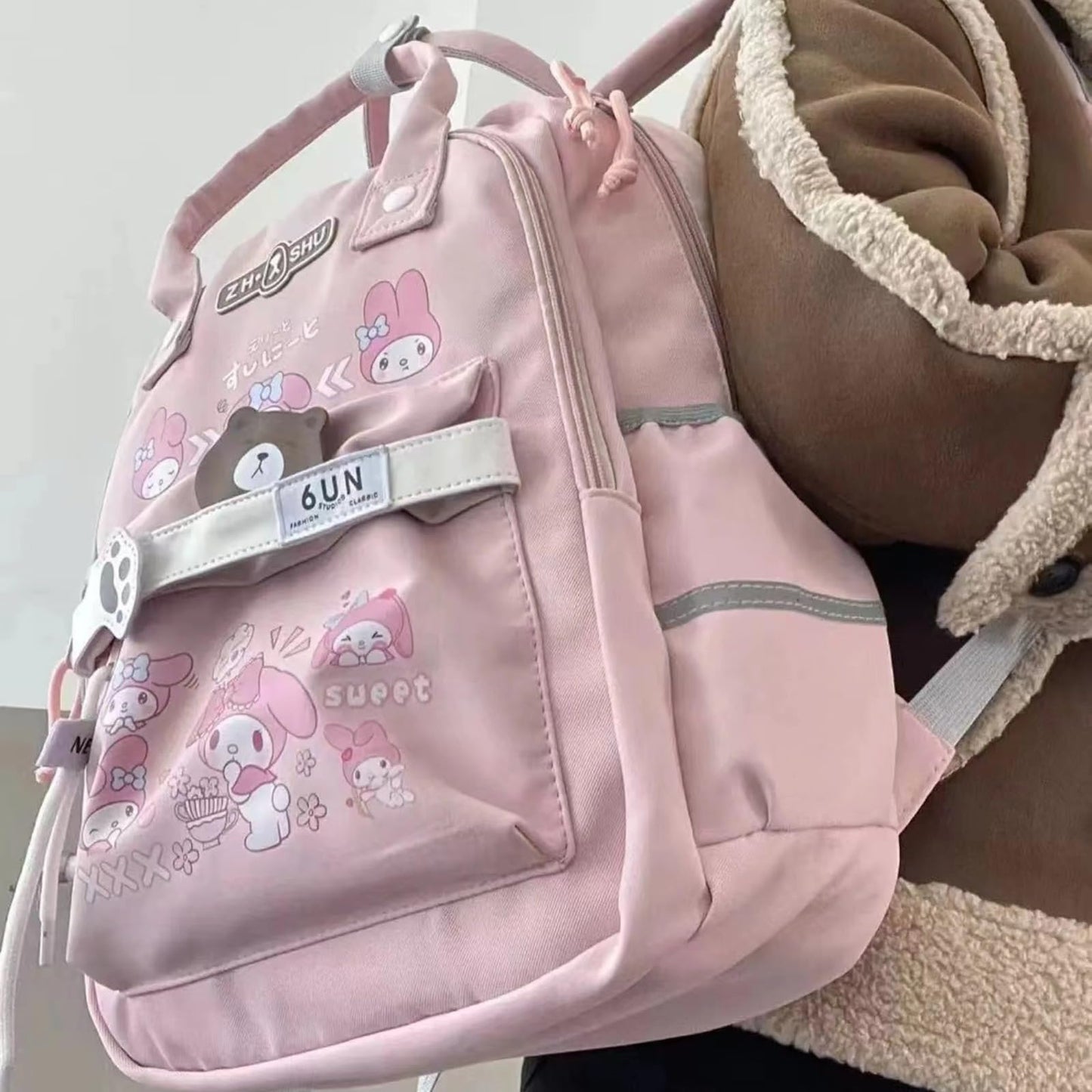Kawaii Backpack with 21Pcs Accessories Anime Cartoon Anti-Theft Travel Aesthetic New Semester Gifts Bag with Cute Pins…