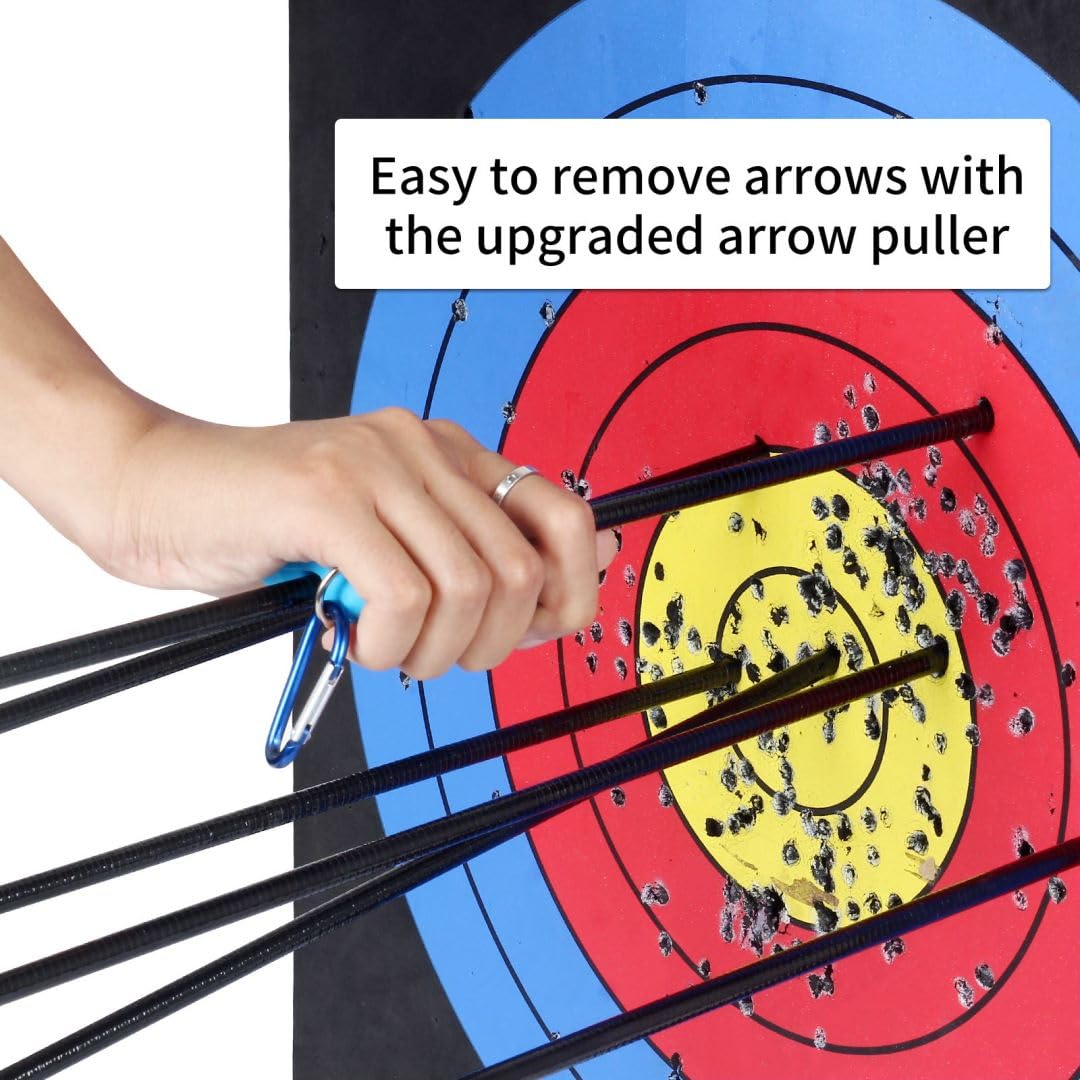 SPG Archery Target for Backyard Adult - EVA Foam Big Archery Target for Bows up to 50 Lbs, Durable Bow and Arrow Target for Backyard Shooting Practice with Arrow Puller (4 Inches Thick)