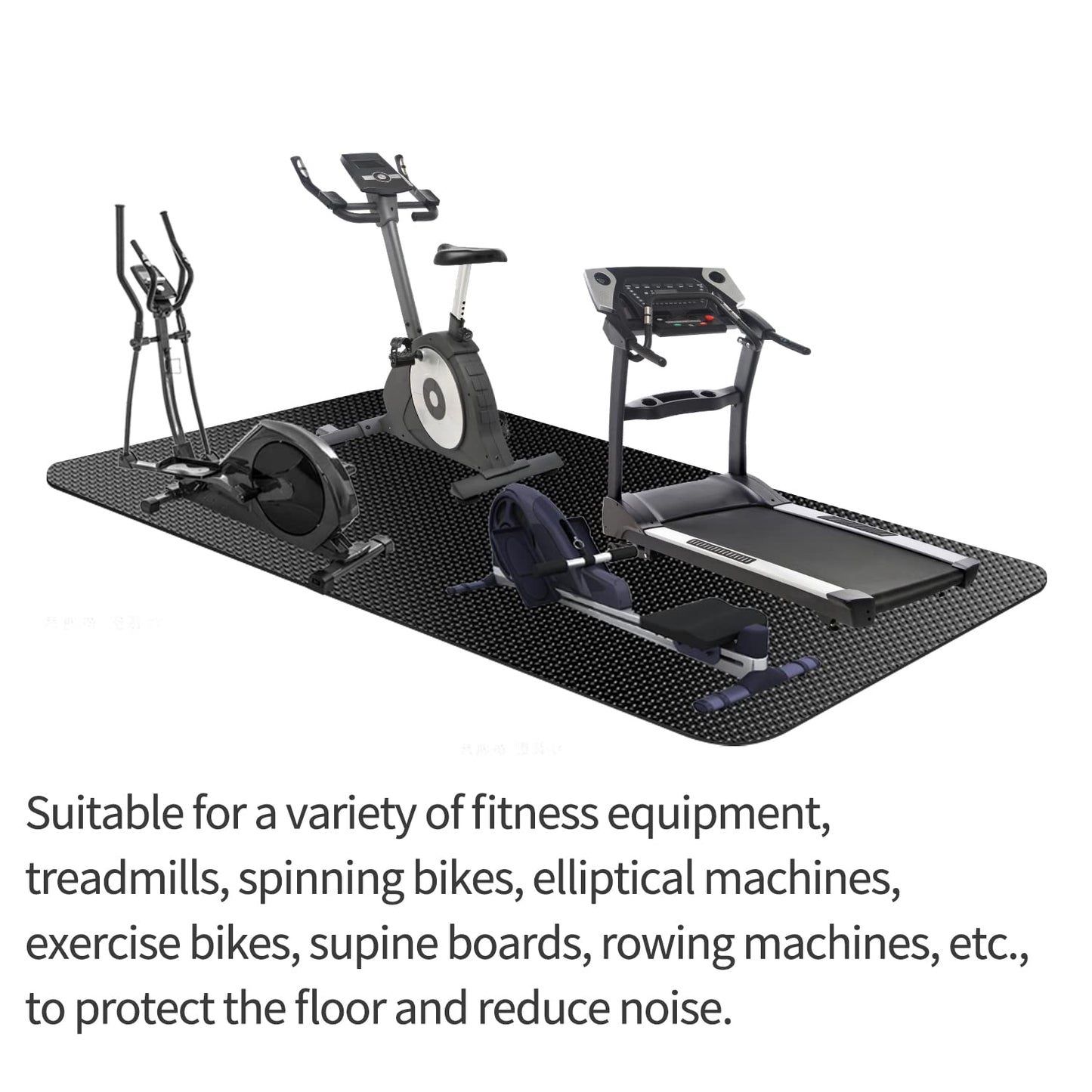 Large Exercise Mat 96" x 32",Large Gym Mat,Exercise Equipment Mat,Treadmill Mat,Exercise Bike Mat,Workout Mats for Home Gym Flooring Rubber Mat Large Yoga Mat Cardio Mat for Weightlifting,Fitness Mat