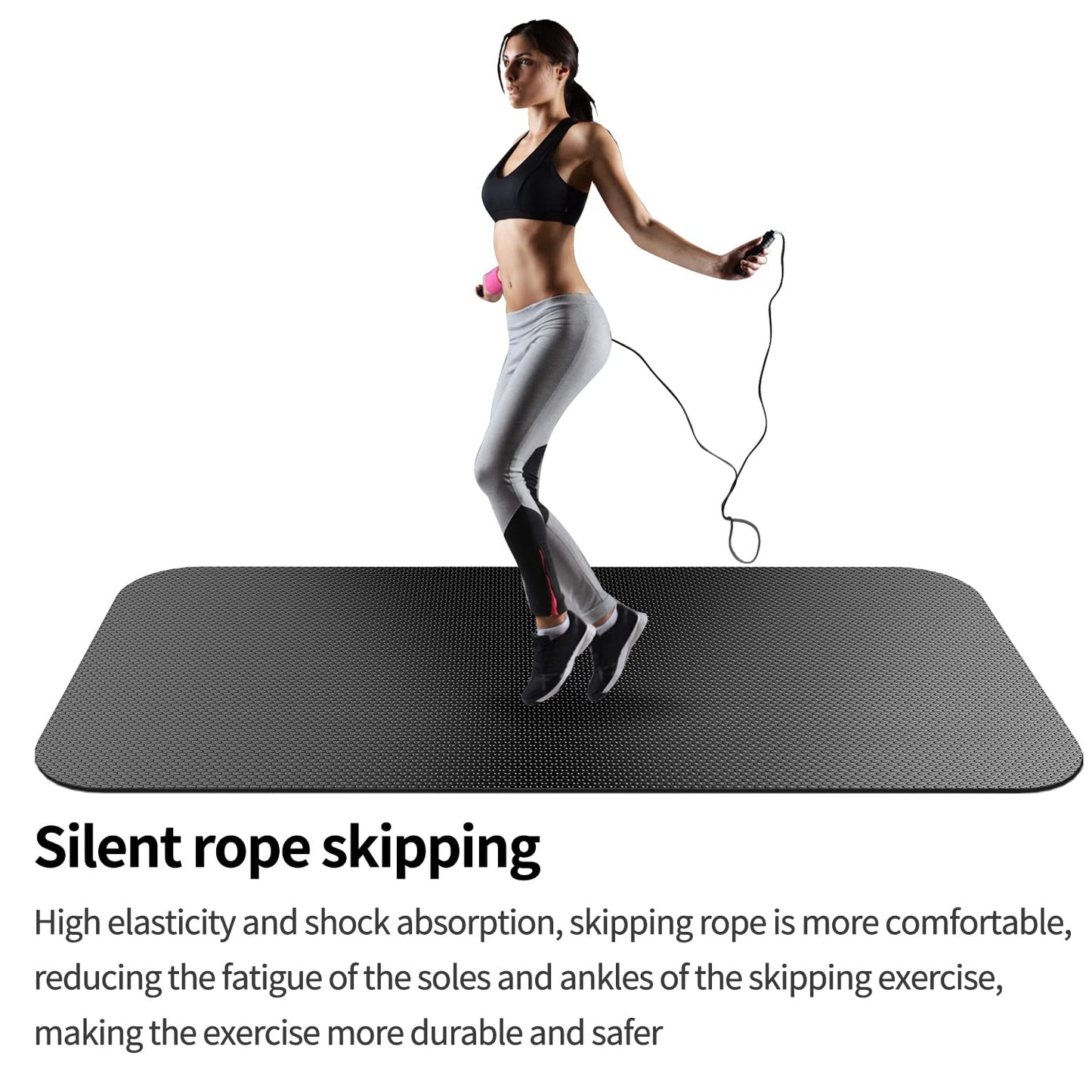 Large Exercise Mat 96" x 32",Large Gym Mat,Exercise Equipment Mat,Treadmill Mat,Exercise Bike Mat,Workout Mats for Home Gym Flooring Rubber Mat Large Yoga Mat Cardio Mat for Weightlifting,Fitness Mat
