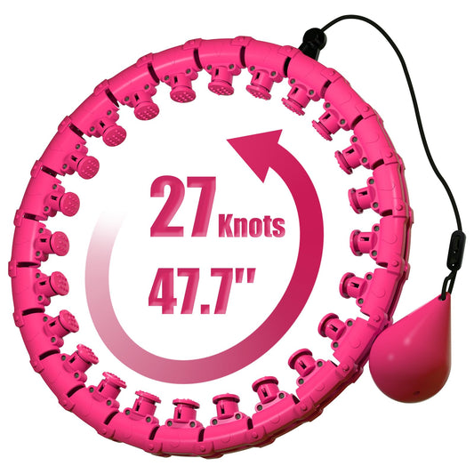 ZIBTREK Weighted Infinity Fitness Hoop for Adult Weight Loss, 2 in 1 Smart Fitness Workout Hula Circle Hoops with 27 Detachable Knots, Exercise Fit Hoop Suitable for Women and Beginners