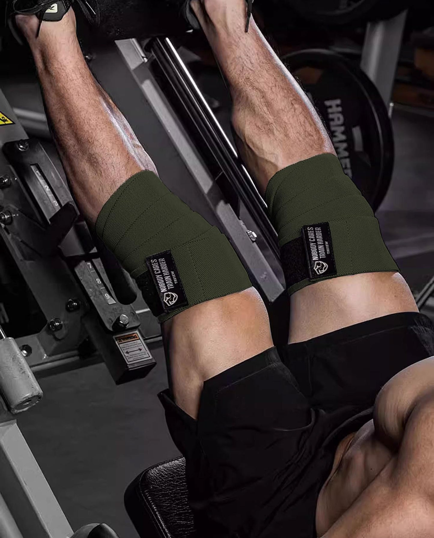 Knee Wraps (1 Pair), Knee Support for Squats, Weightlifting, Powerlifting, Leg Press, and Cross Training - Flexible 72 inch for Men & Women