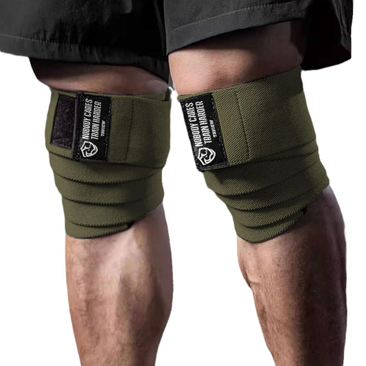 Knee Wraps (1 Pair), Knee Support for Squats, Weightlifting, Powerlifting, Leg Press, and Cross Training - Flexible 72 inch for Men & Women