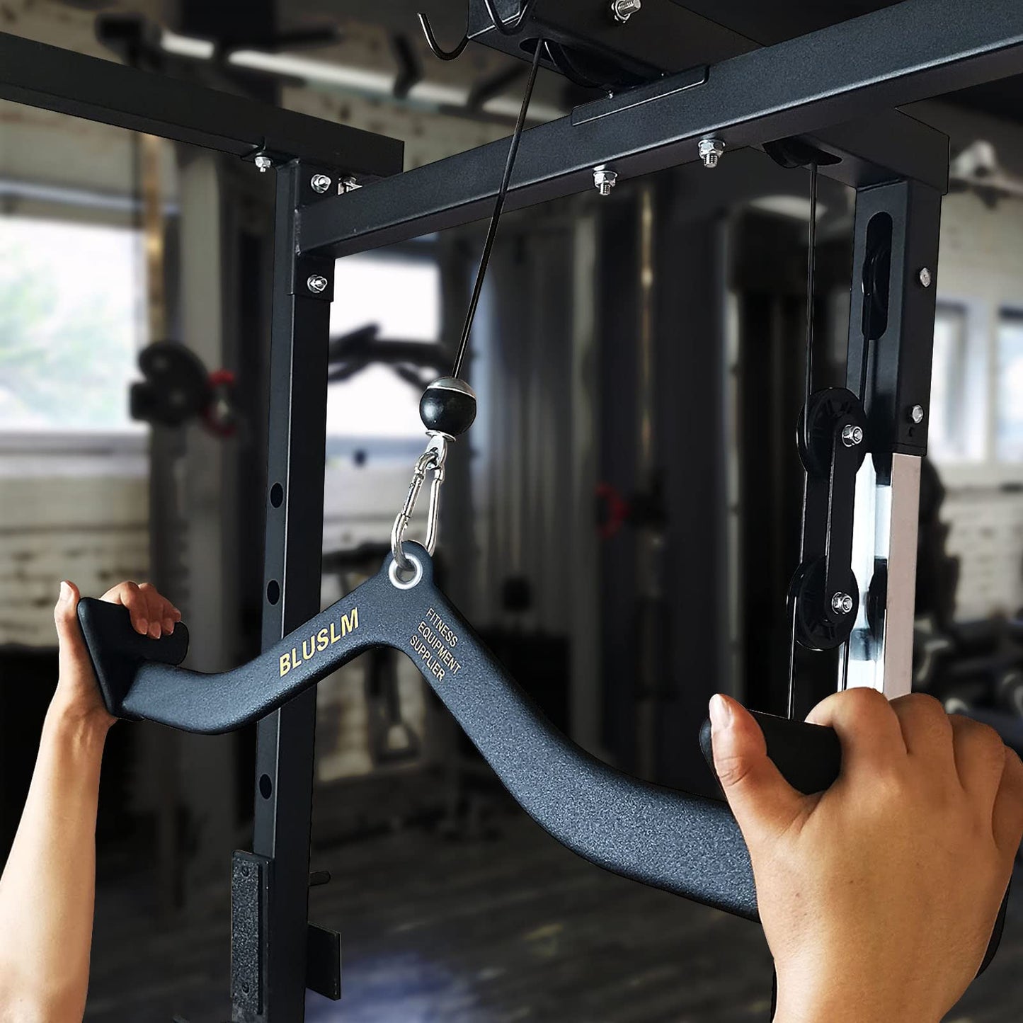 LAT Pull Down Bar for Cable Machine, LAT Pulldown Attachments T Bar V Bar Cable Attachment, Back Tricep Bar Strength Training Handle (3PIECES)