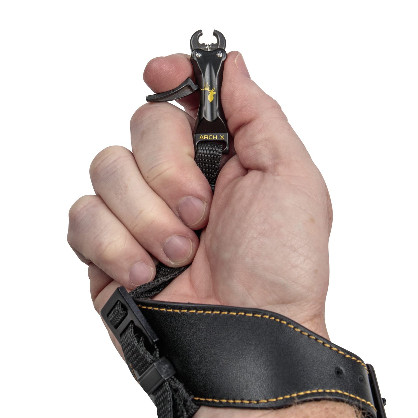 Trophy Ridge ArchX Archery Bow Release - Smooth Dual Caliper Release, Adjustable Strap Length, Interlocking Jaw System, Premium Leather Buckle Strap, Trigger Travel Tuning , Black