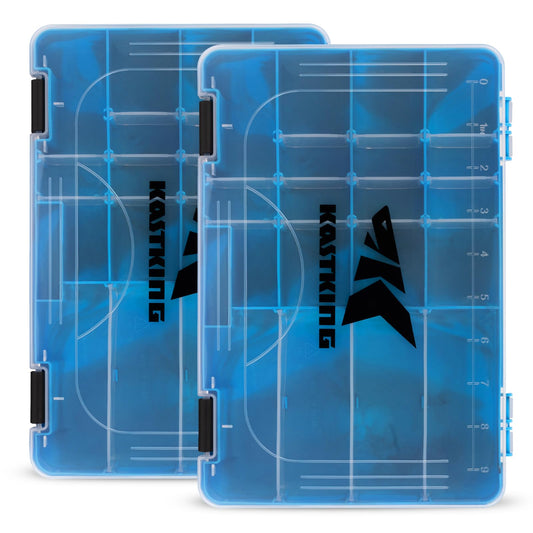 KastKing Bait Vault Camouflage Tackle Box, Plastic Tackle Trays, Fishing Tackle Box Storage Organizer with Removable Dividers, 2 Packs Lure Boxes Terminal Tackle Storage, Right Angle