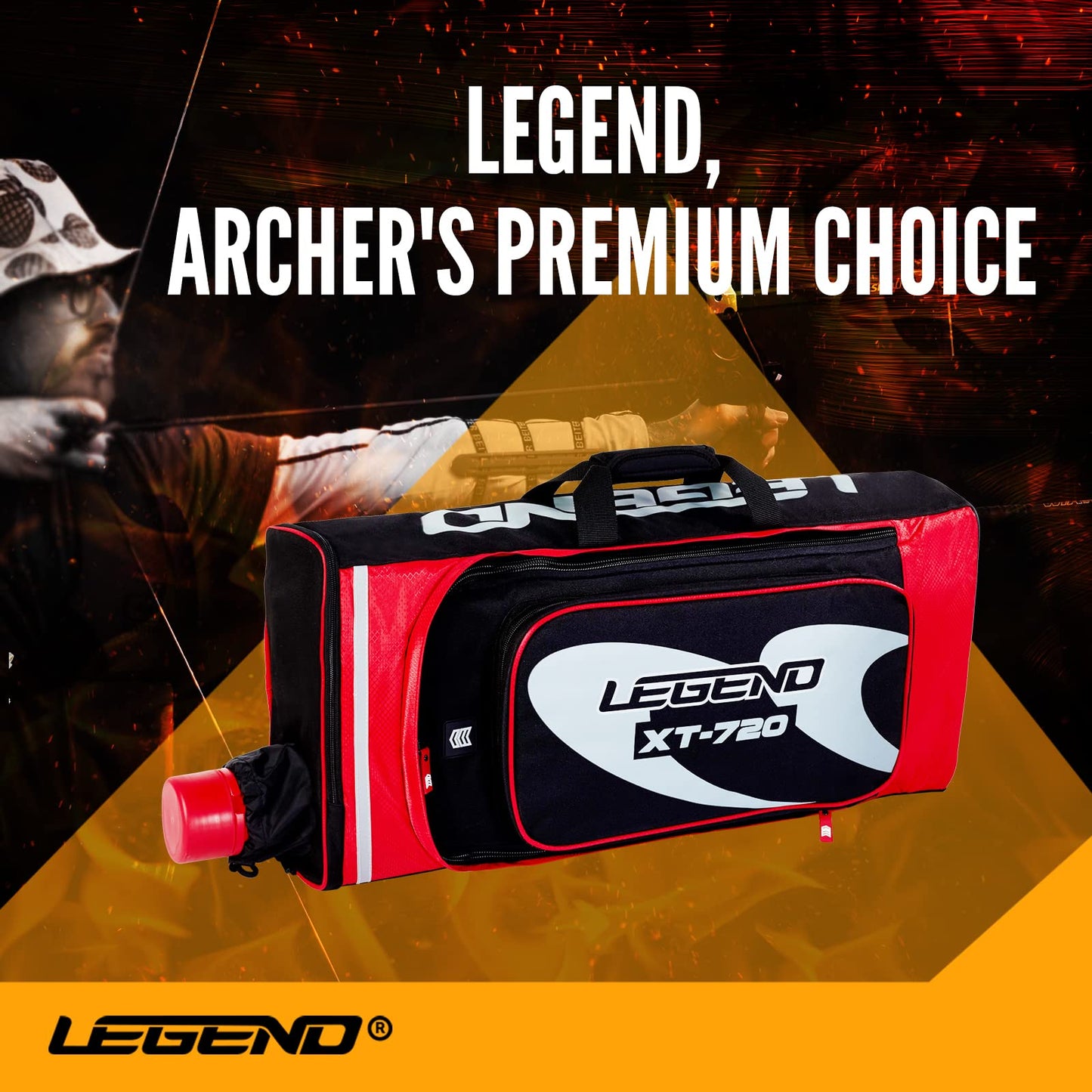 Legend XT720 Bow Backpack for Recurve Bow - Nylon Takedown Recurve Archery Bow Bag - Storage Compartments for Accessories & Gear - Protective Padding for Equipment Safety - Includes Arrow Tube Case