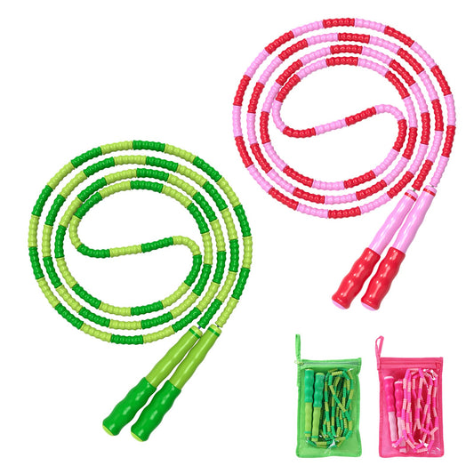 Leeboom Jump Rope, Adjustable Length Tangle-Free Segmented Soft Beaded Skipping Rope, Fitness Jump Rope for Kids, Man, and Women Weight Loss 9.2 Feet