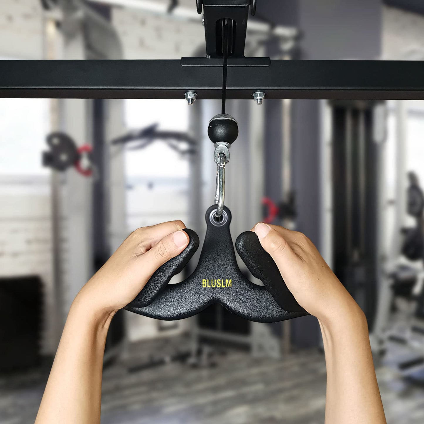 Lat Pull Down Bar for Cable Machine, Lat Pulldown Attachments T Bar V Bar Cable Attachment, Back Tricep Bar Strength Training Handle (BL02)