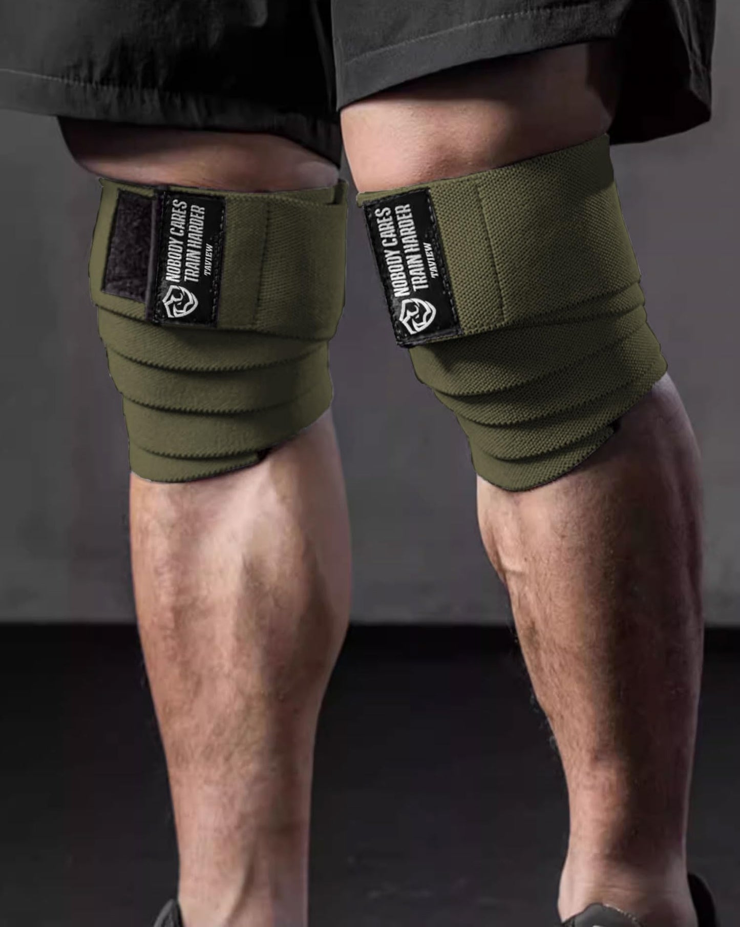Knee Wraps (1 Pair), Knee Support for Squats, Weightlifting, Powerlifting, Leg Press, and Cross Training - Flexible 72 inch for Men & Women