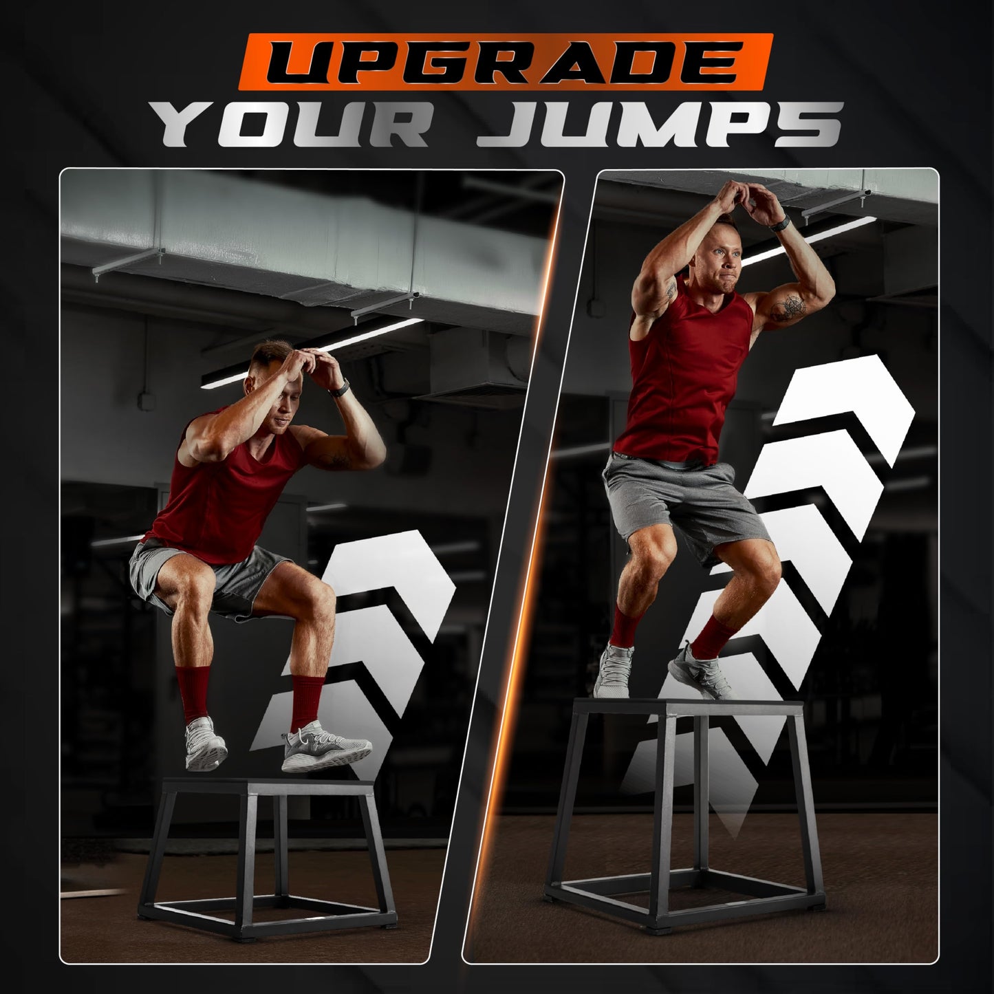 Yes4All Metal Plyo Box, Steel Plyo Box - Sturdy, Anti-Slip, and Ideal for Home Gym Workouts - Choose from 12 or 18 Inches (12 inches)