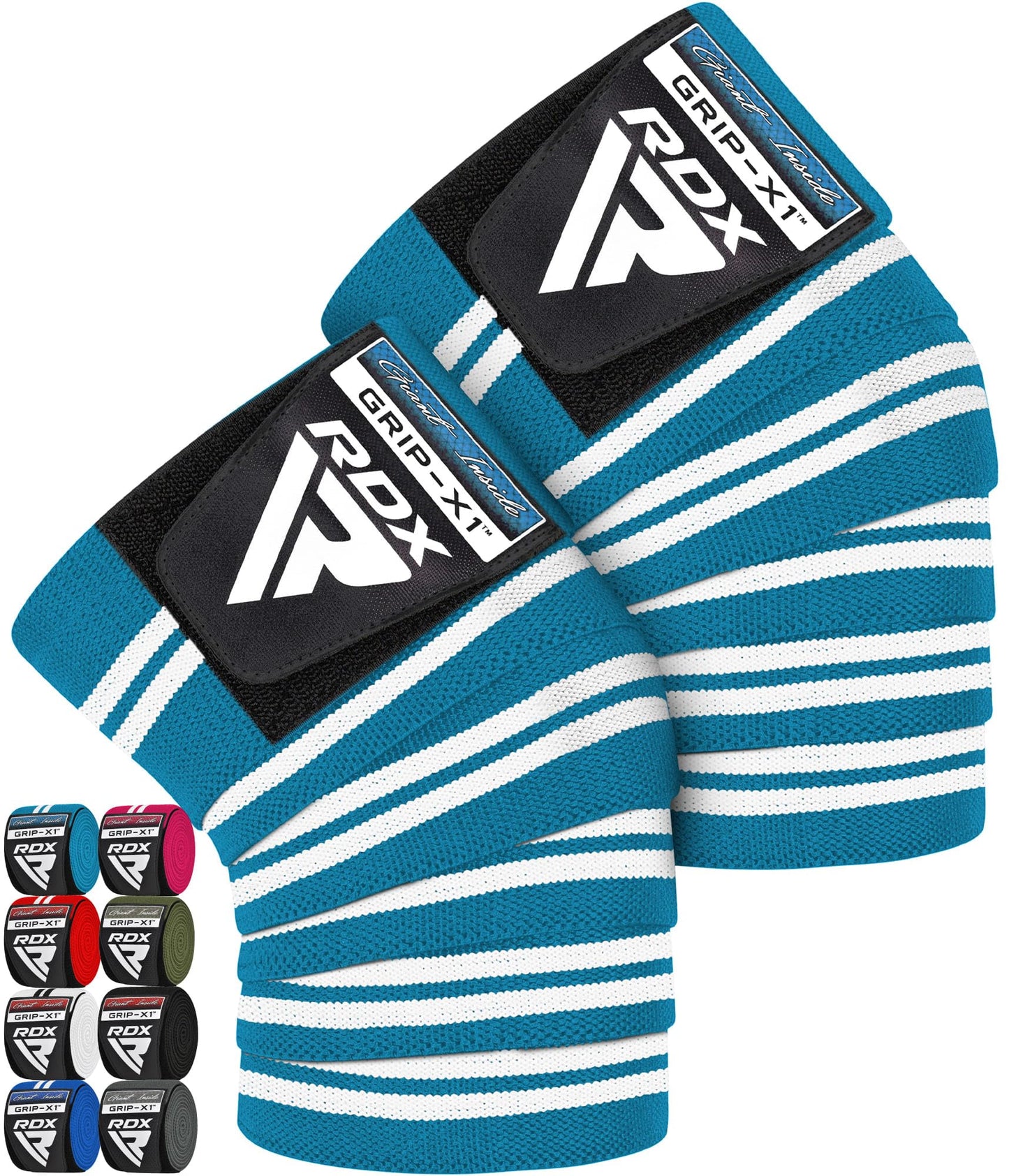 RDX Knee Wraps Pair Weightlifting, 78” Elasticated Straps for Gym Workout Fitness Squats Powerlifting Leg Press Bodybuilding
