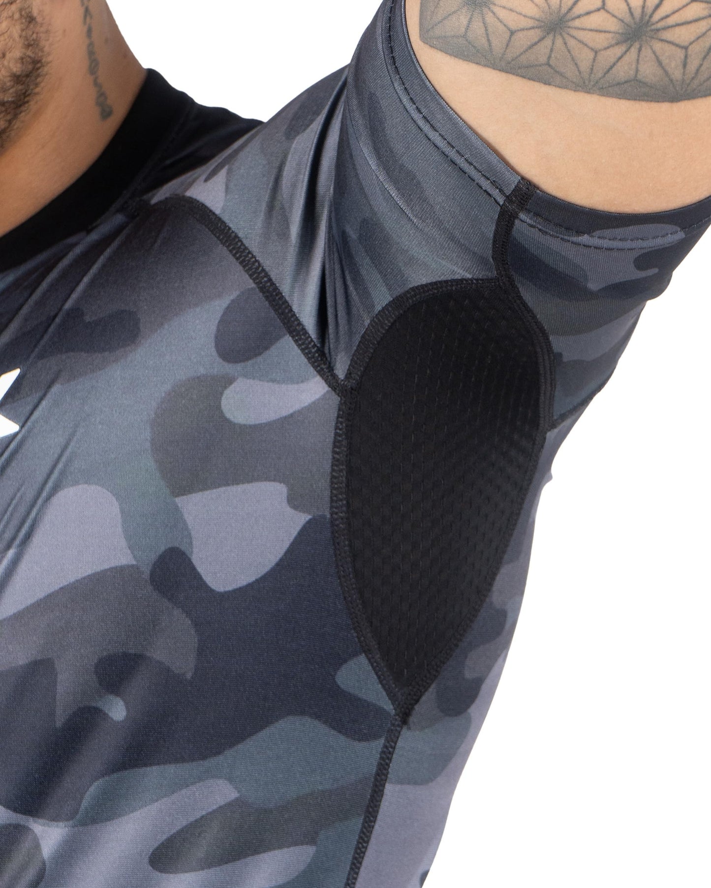 Kewlioo Men's Sauna Suit Shirt - Heat Trapping Sweat Compression Vest, Shapewear Top for Men, Sweat More & Look Great, Gym Workout Exercise Versatile Heat Shaper Jacket (Gray Camo, S)