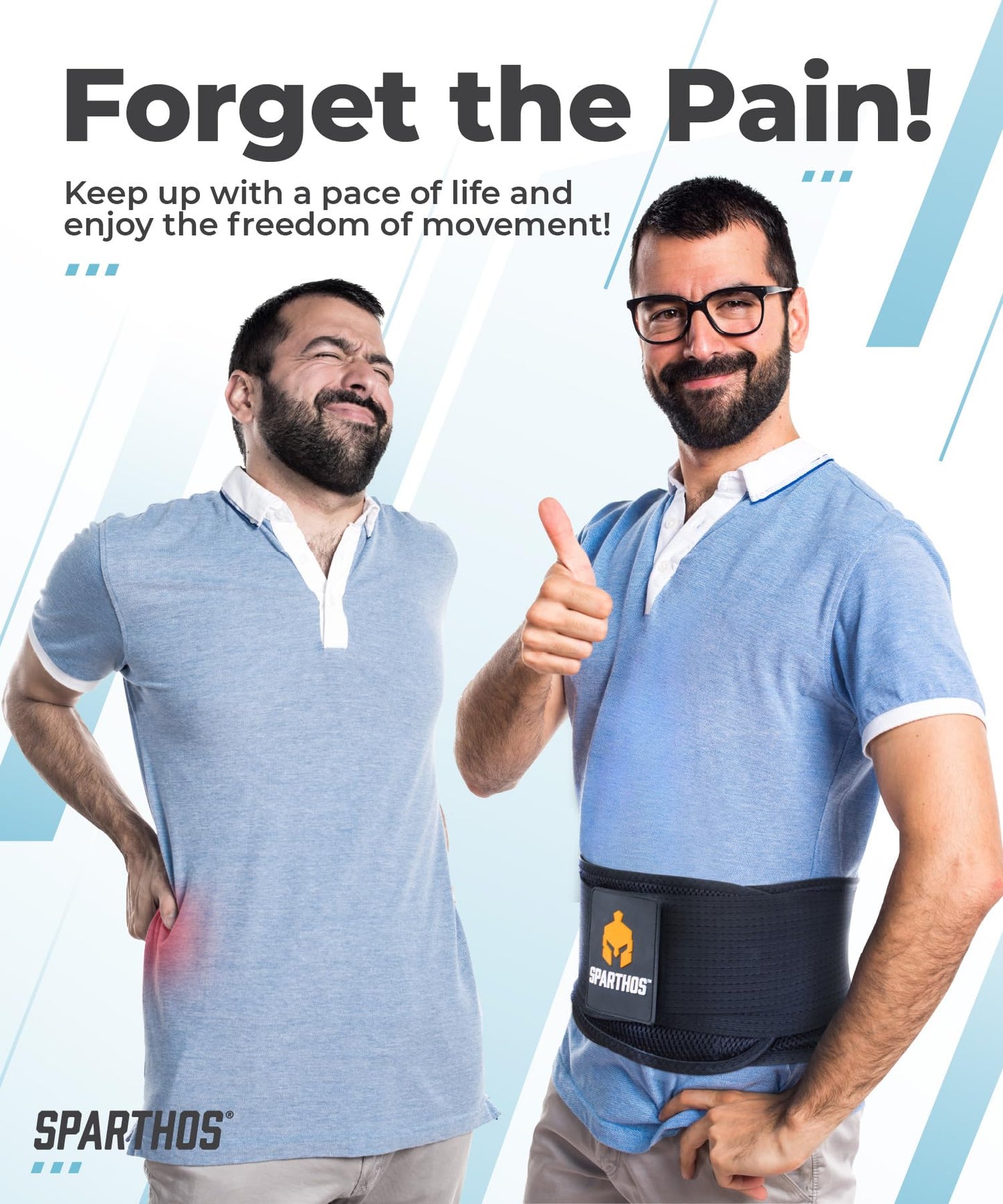 Sparthos Back Brace for Lower Back Pain - Immediate Relief from Sciatica, Herniated Disc, Scoliosis - Breathable Design With Lumbar Support Pad - For Home & Lifting At Work, For Men & Women - (Medium)