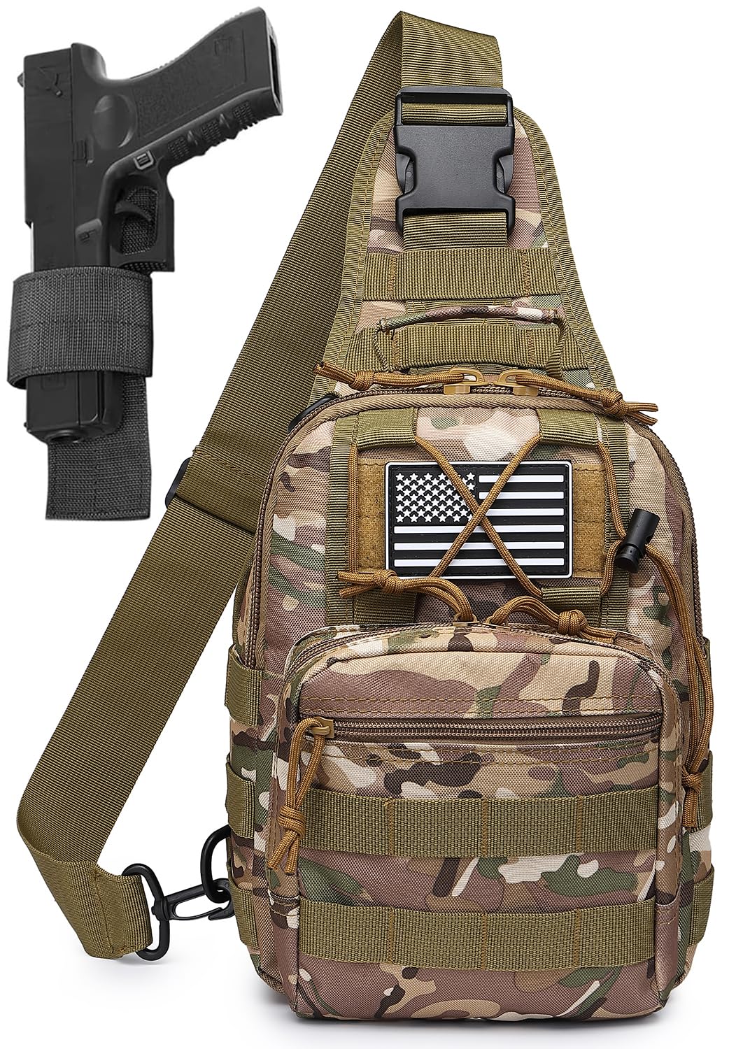 ATBP Small Tactical Sling Bag For Men With Holster Military EDC Shoulder Bag CCW Crossbody Bag 7 Liters