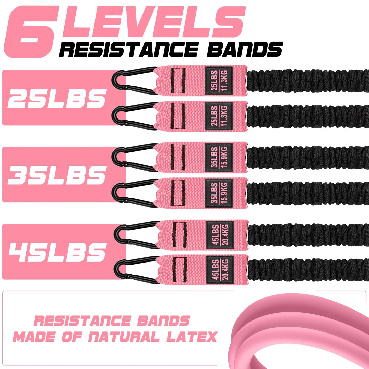 Pilates Bar Kit with Resistance Bands for Working Out, 210lbs Heavy Resistance Bands with Handles, Pilates Equipment with Resistance Band Bar for Men Women, Home Gym Full Body Workout Equipment