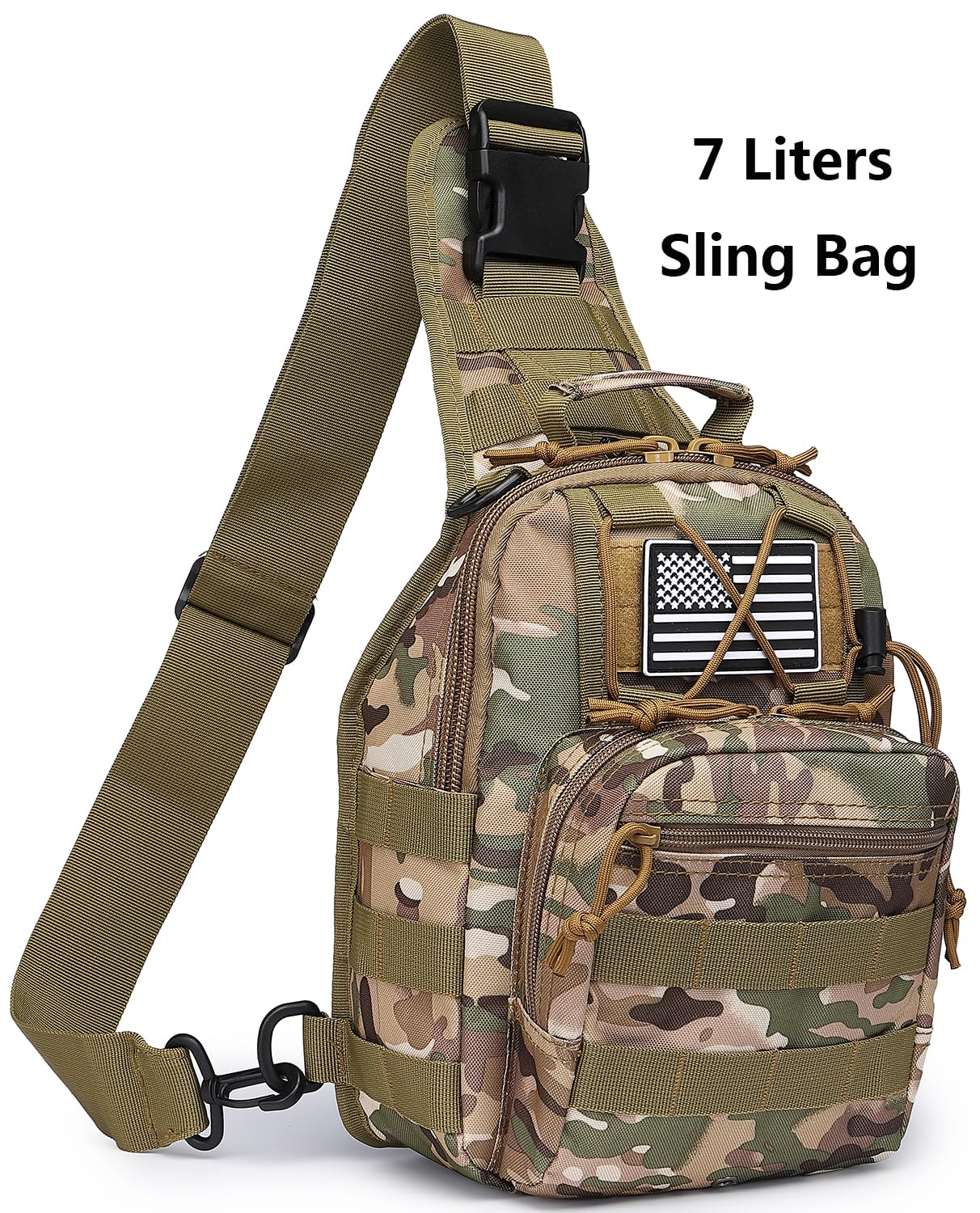 ATBP Small Tactical Sling Bag For Men With Holster Military EDC Shoulder Bag CCW Crossbody Bag 7 Liters