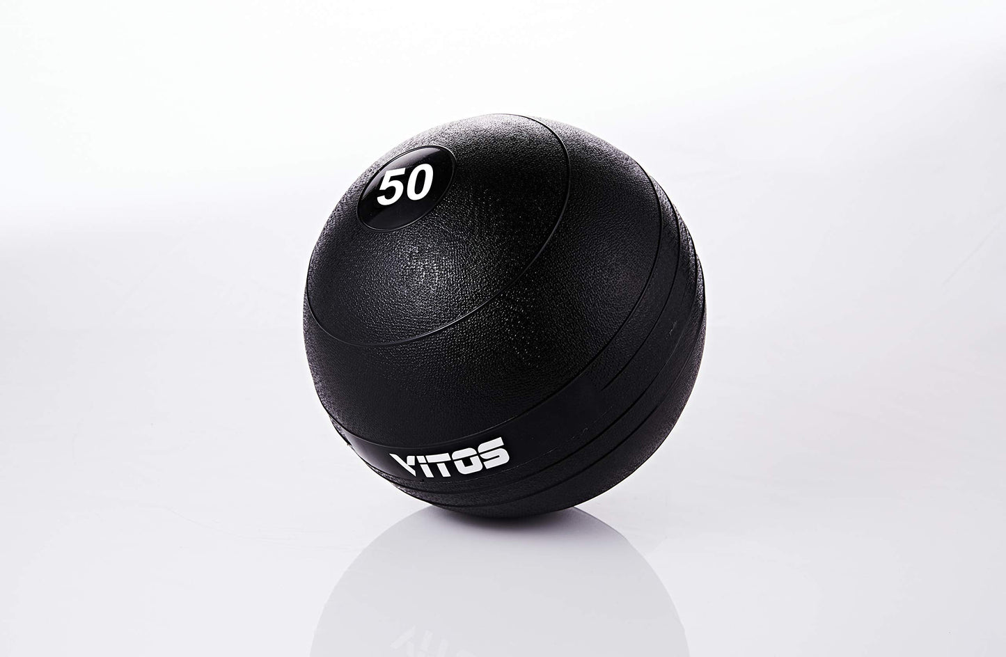 Vitos Fitness Exercise Slam Medicine Ball 10 to 70 Pounds | Durable Weighted Gym Accessory Strength Conditioning Cross Training Core Squats Lunges Spike Ball Rubber Weight Workout (50)