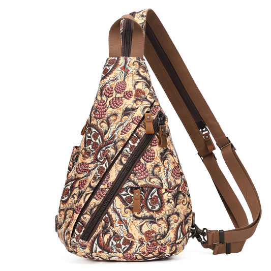 KL928 Canvas Sling Bag - Small Crossbody Backpack Shoulder Casual Daypack Rucksack for Men Women
