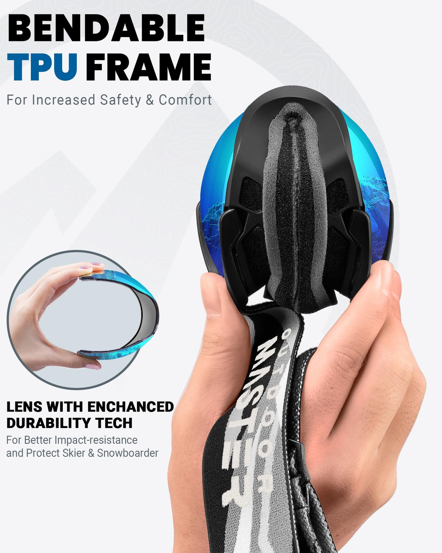 OutdoorMaster Ski Goggles with Cover Snowboard Snow Goggles OTG Anti-Fog for Youth Teenager, A06 Vlt 19.3%