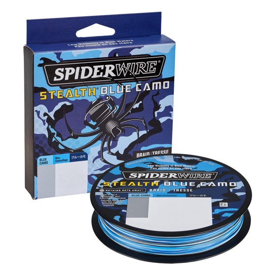 SpiderWire Stealth® Superline, Blue Camo, 100lb | 45.3kg, 200yd | 182m Braided Fishing Line, Suitable for Saltwater and Freshwater Environments