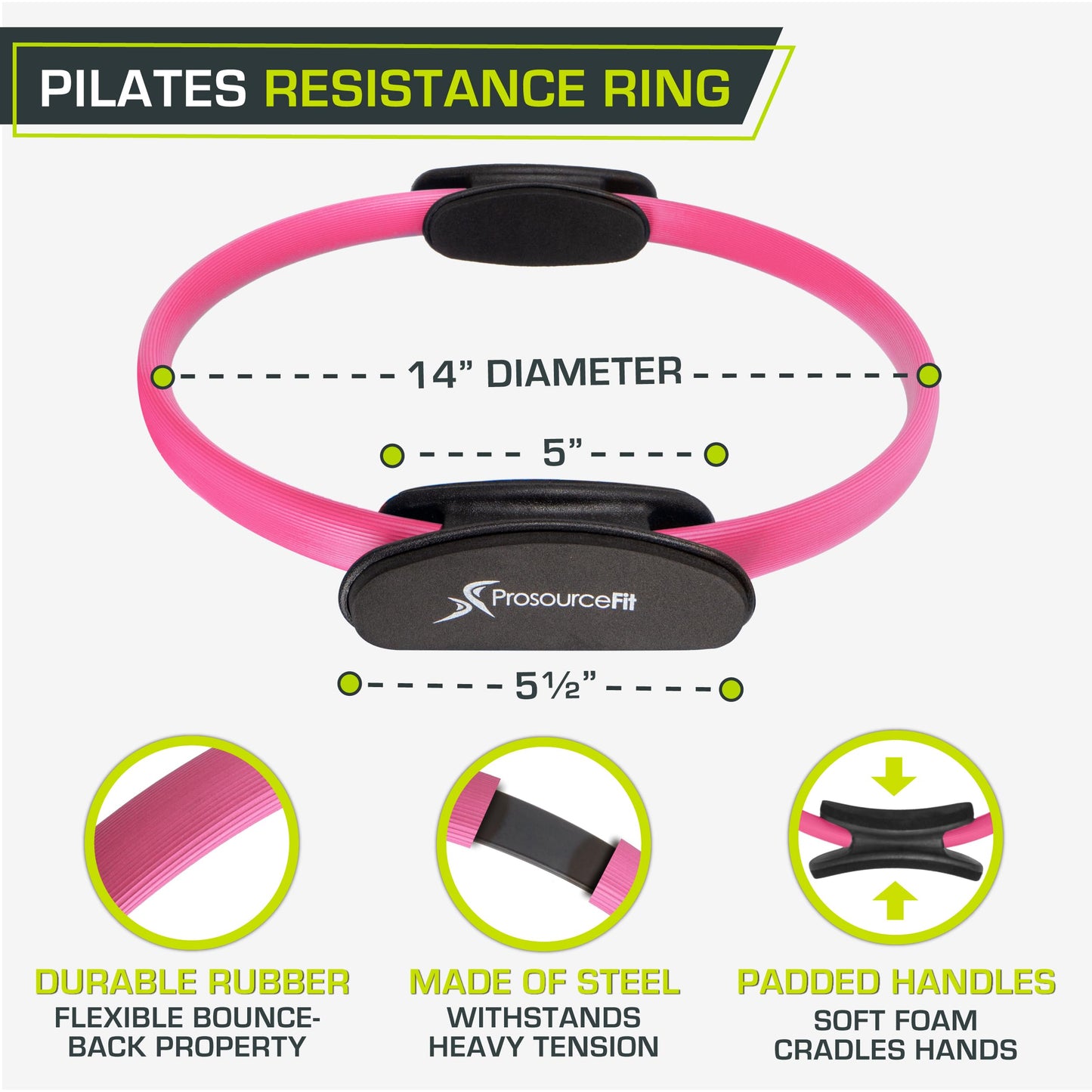The ProsourceFit Resistance Ring enhances Pilates Workouts with Light Resistance to Help Tone and Strengthen Your Entire core and Body