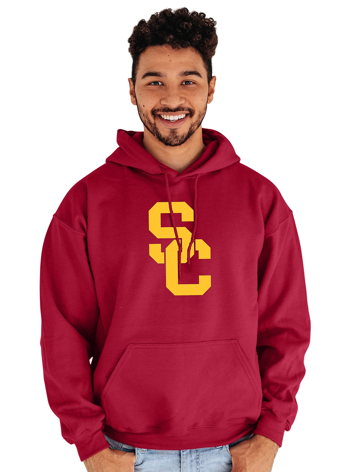 Blue 84 Men's USC Trojans Hoodie Team Color Icon, Cardinal, X-Large