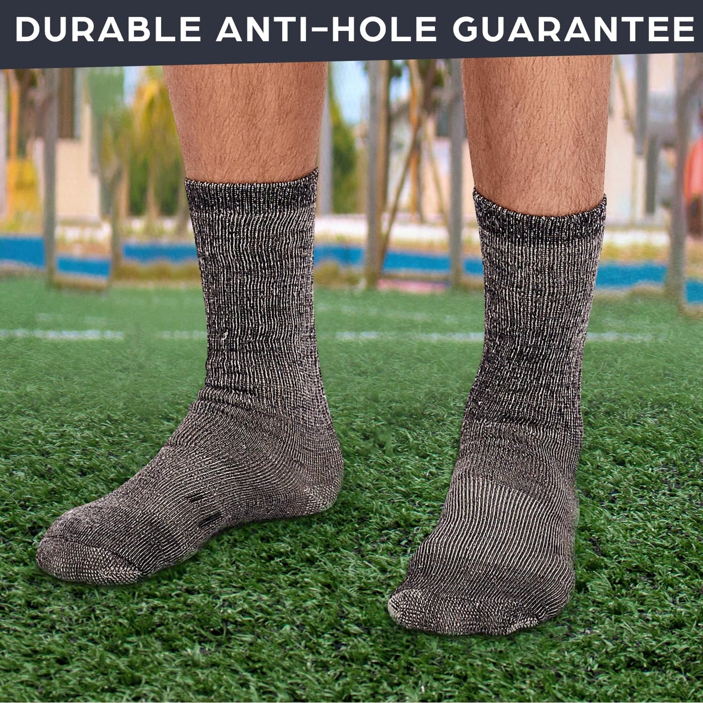 DG Hill 3 Pairs 80% Merino Wool Socks for Men and Women, Warm Thermal Wool Socks For Hiking, Crew Style, Moisture Wicking
