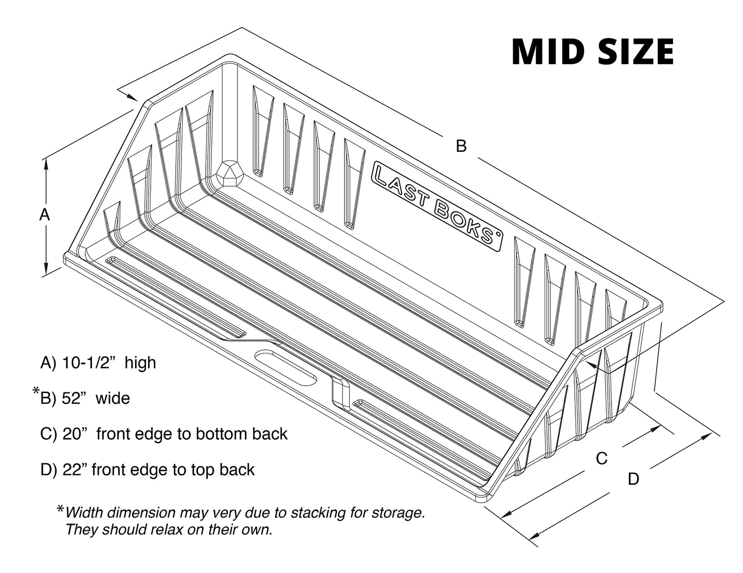 Last Boks Mid Size Truck Bed, Cargo Box Organizer, Slides Out onto Your Tailgate for Easy Access to Load or Unload Your Cargo, Truck Accessories Stores and Protects Your Cargo and Your Truck