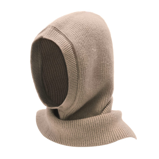 ZLYC Winter Knitted Winter Hat Windproof Hooded Scarf Balaclava Beanie Hat for Women (Solid Tan)