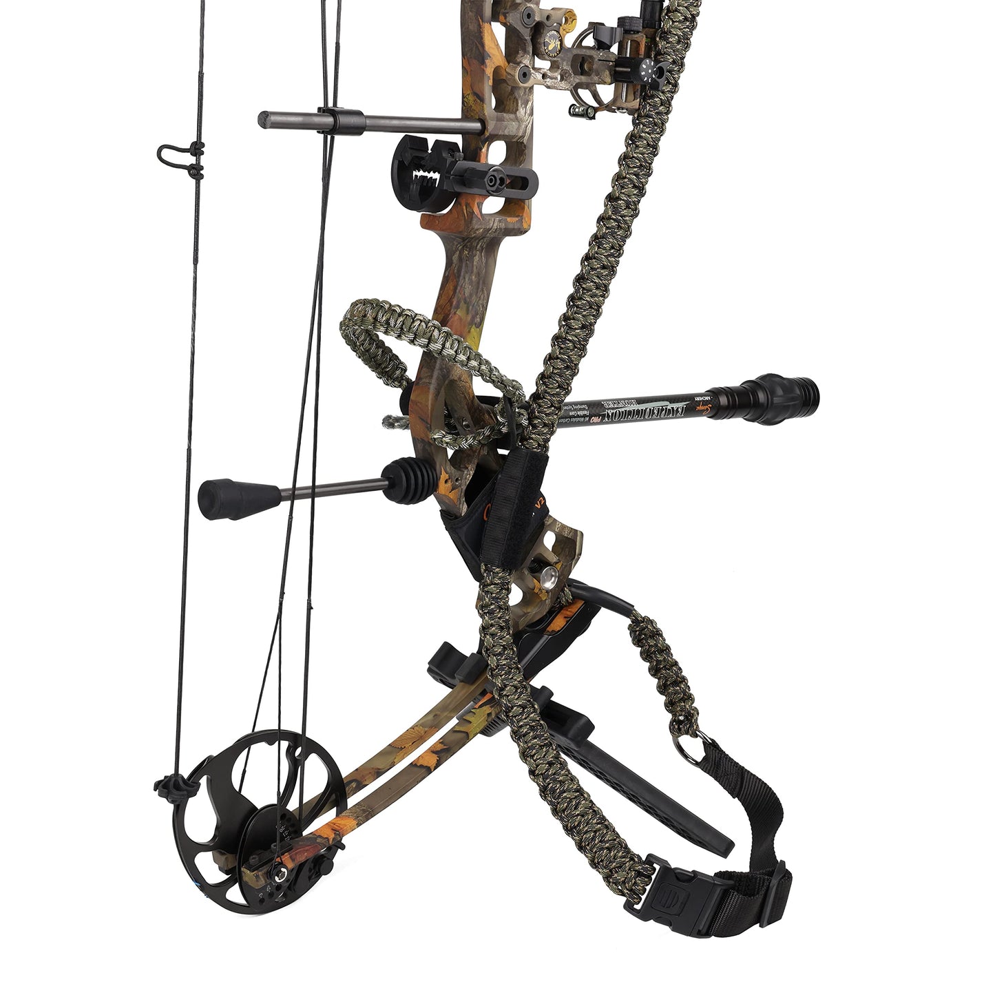 SUNYA Paracord Compound Bow Sling with V2 Upgraded Magnetic Connection System. Lightweight Hands Free Shoulder Carrying Sling for Bow Hunting, Field Archery and 3D (Bothrops)